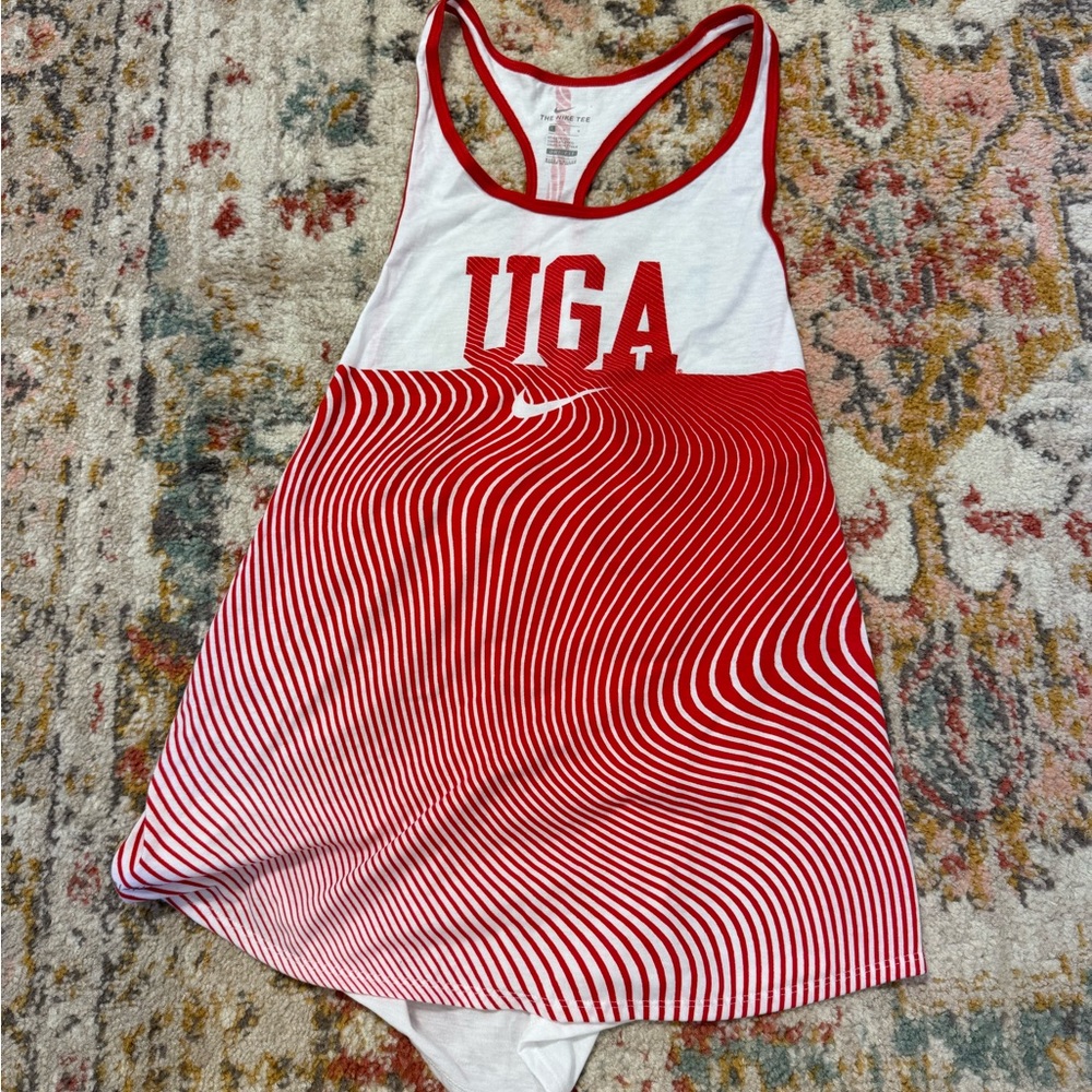 Nike Women's Red and White Tank Top